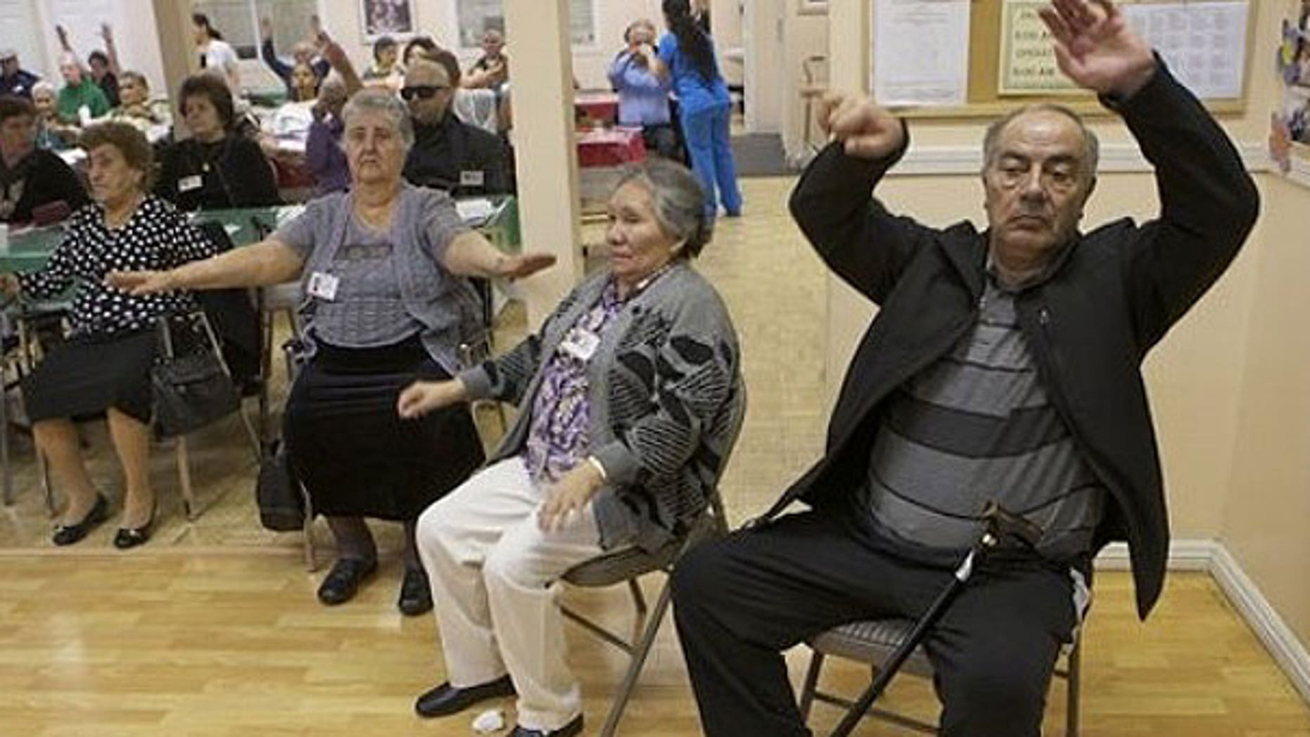Jan. 19, 2011: Senior citizens do physical therapy at the Glendale Gardens Adult Day Health Care center in Glendale, Calif.