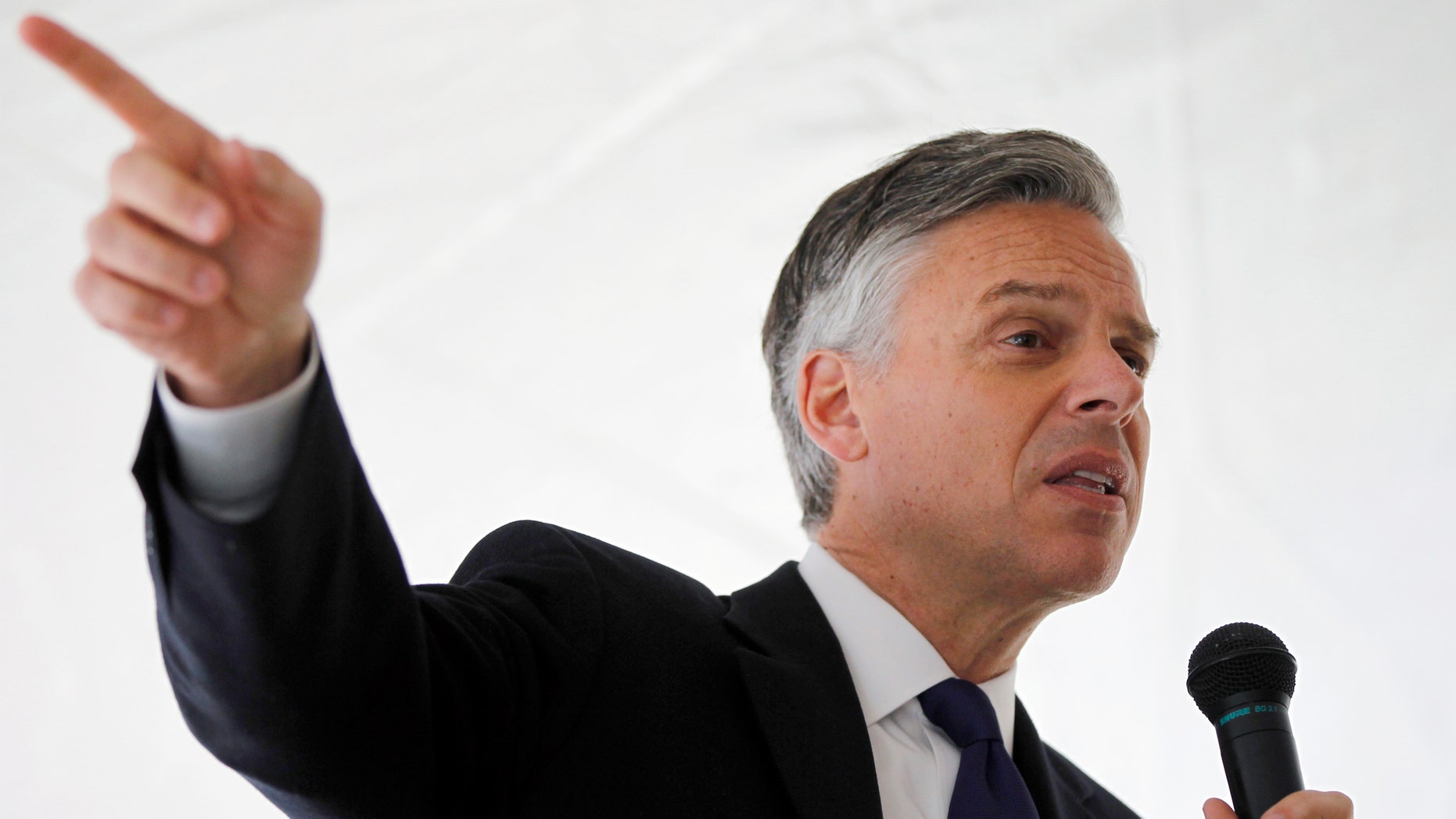 FILE: Jan. 3, 2012: Jon Huntsman as a GOP presidential candidate campaigns at Strong Foundations Charter School, in Pembrooke, N.H.