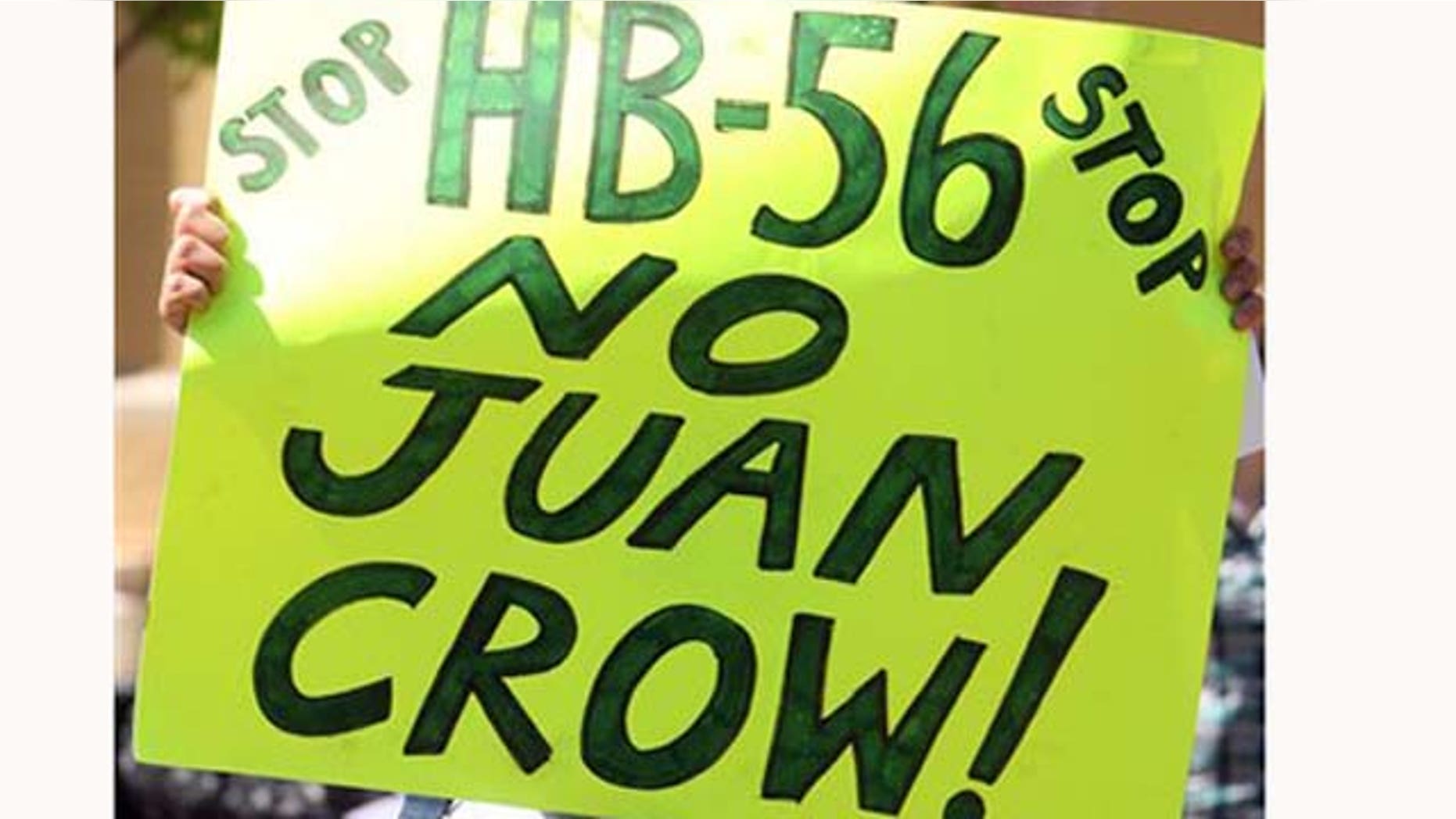 Sept. 28, 2011: A protest against the new immigration law in Alabama takes place at the University of Huntsville on Wednesday.