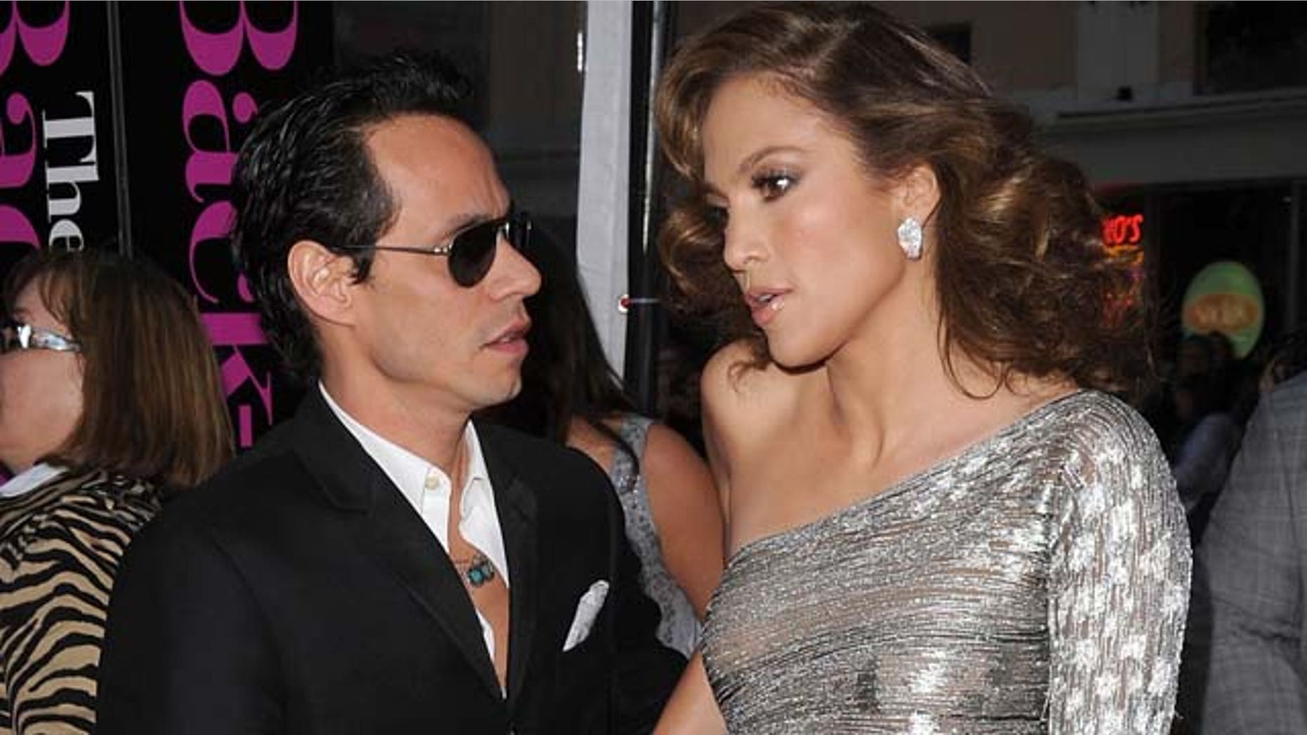 WESTWOOD, CA - APRIL 21: Singer Marc Anthony (L) and actress Jennifer Lopez arrive at the premiere of CBS Films' 'The Back-up Plan' held at the Regency Village Theatre on April 21, 2010 in Westwood, California. (Photo by Jason Merritt/Getty Images)