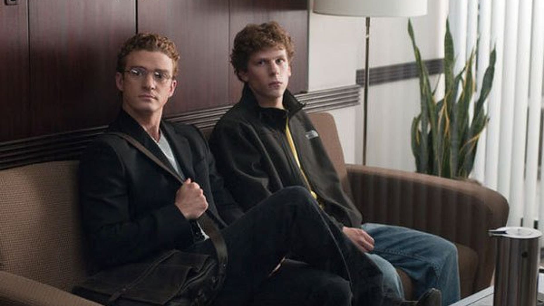Justin Timberlake and Jesse Eisenberg in 'The Social Nework.' (Columbia)