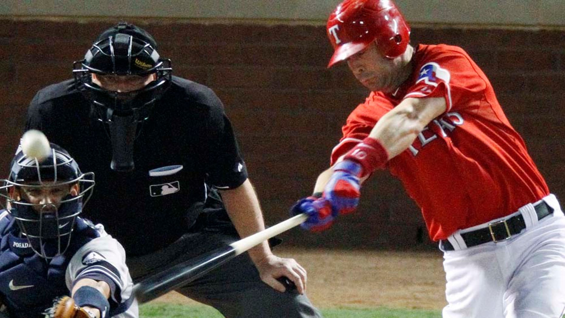 Game 1 of baseball's American League Championship Series Friday, Oct. 15, 2010, in Arlington, Texas. (AP Photo/Mark Humphrey)