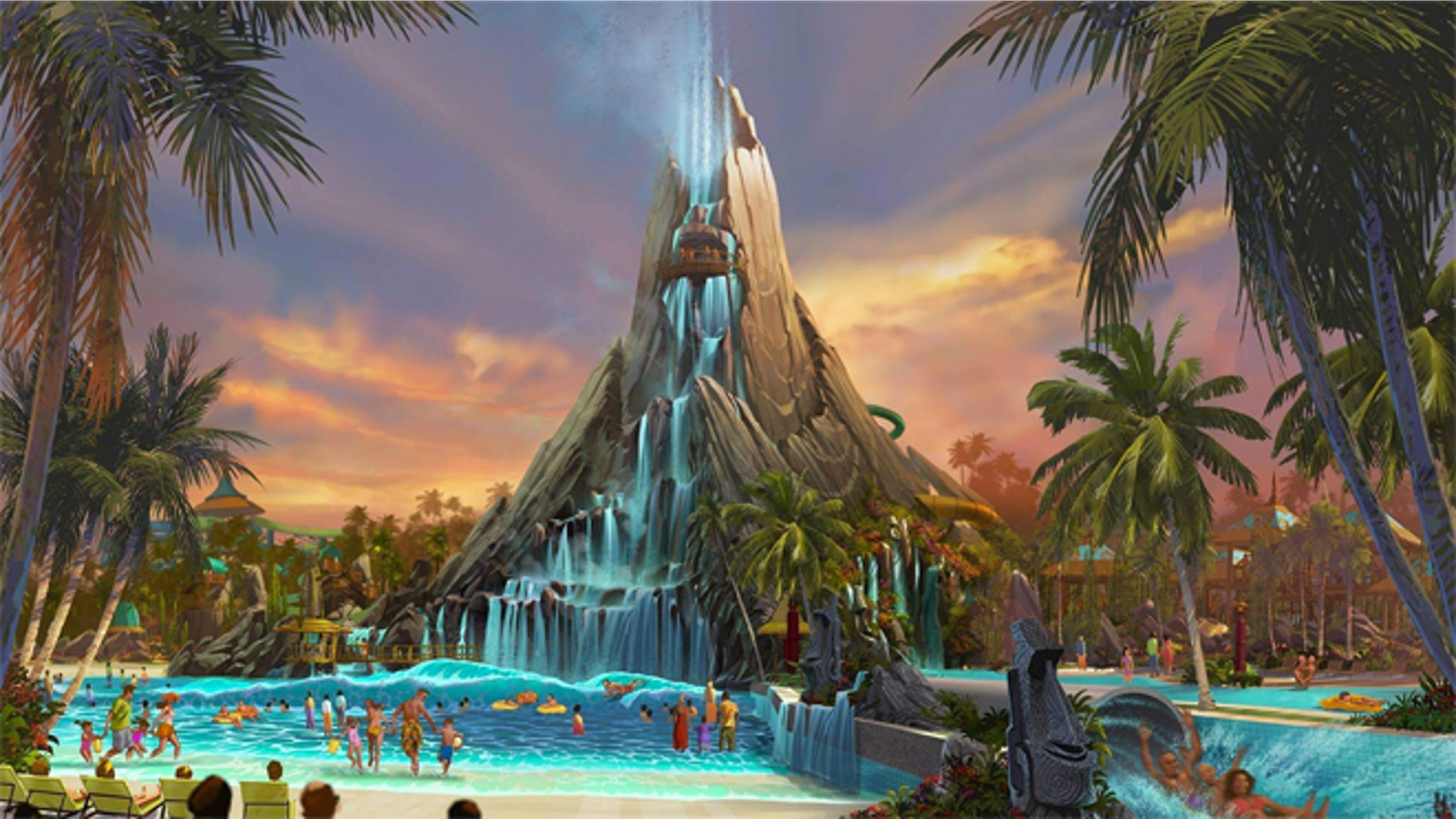 Volcano Bay will feature a massive waterfall and a series of slides.