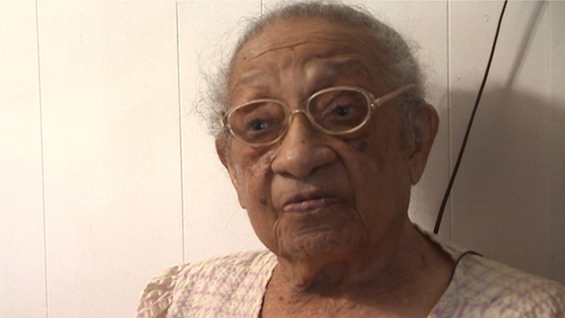 Genora Hamm Biggs, 103, is pictured in this photo provided by Fox affiliate WAGA-TV.