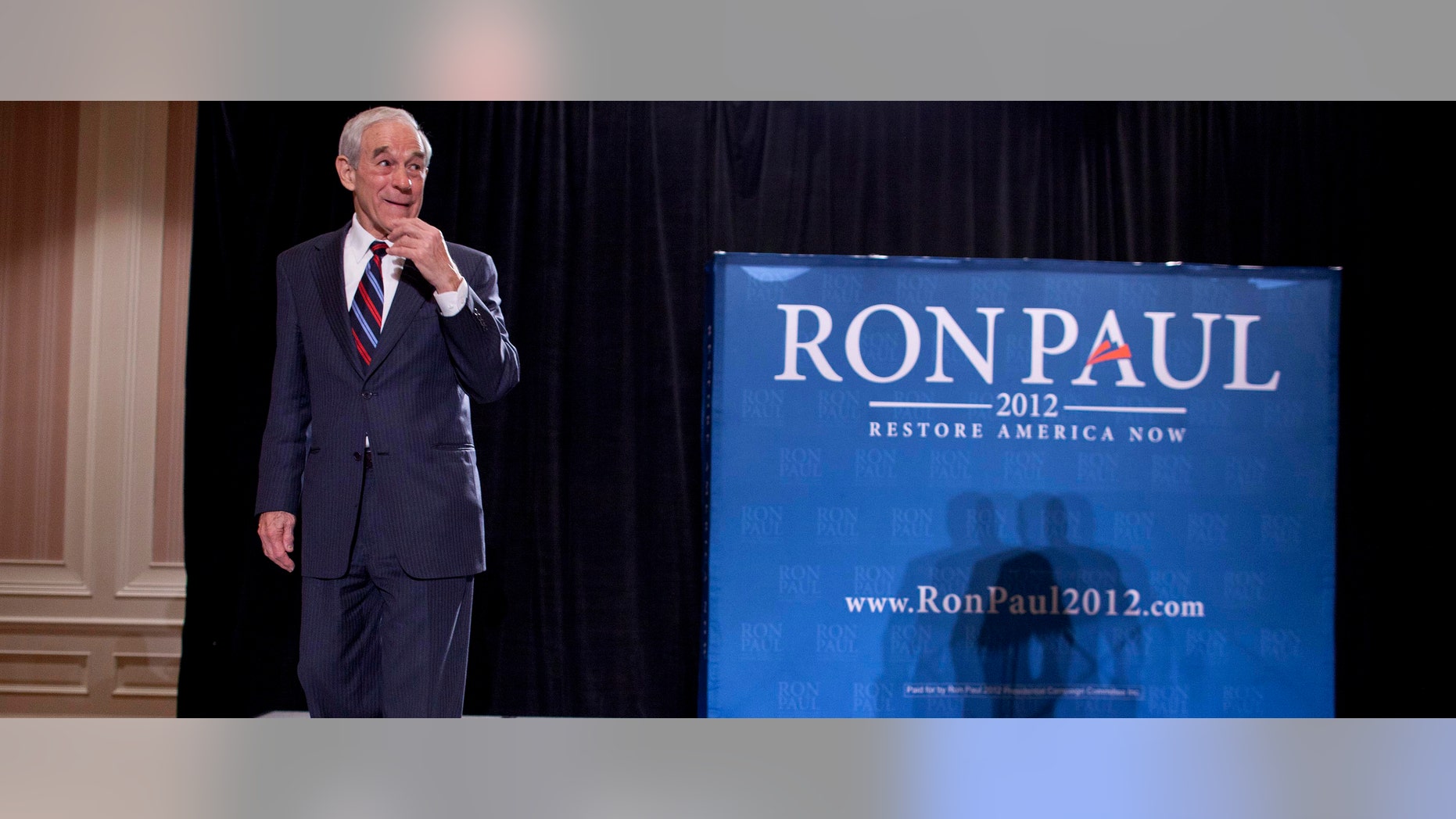 Feb. 1, 2012: GOP presidential candidate Rep. Ron Paul, R-Texas, at a news conference in Las Vegas.