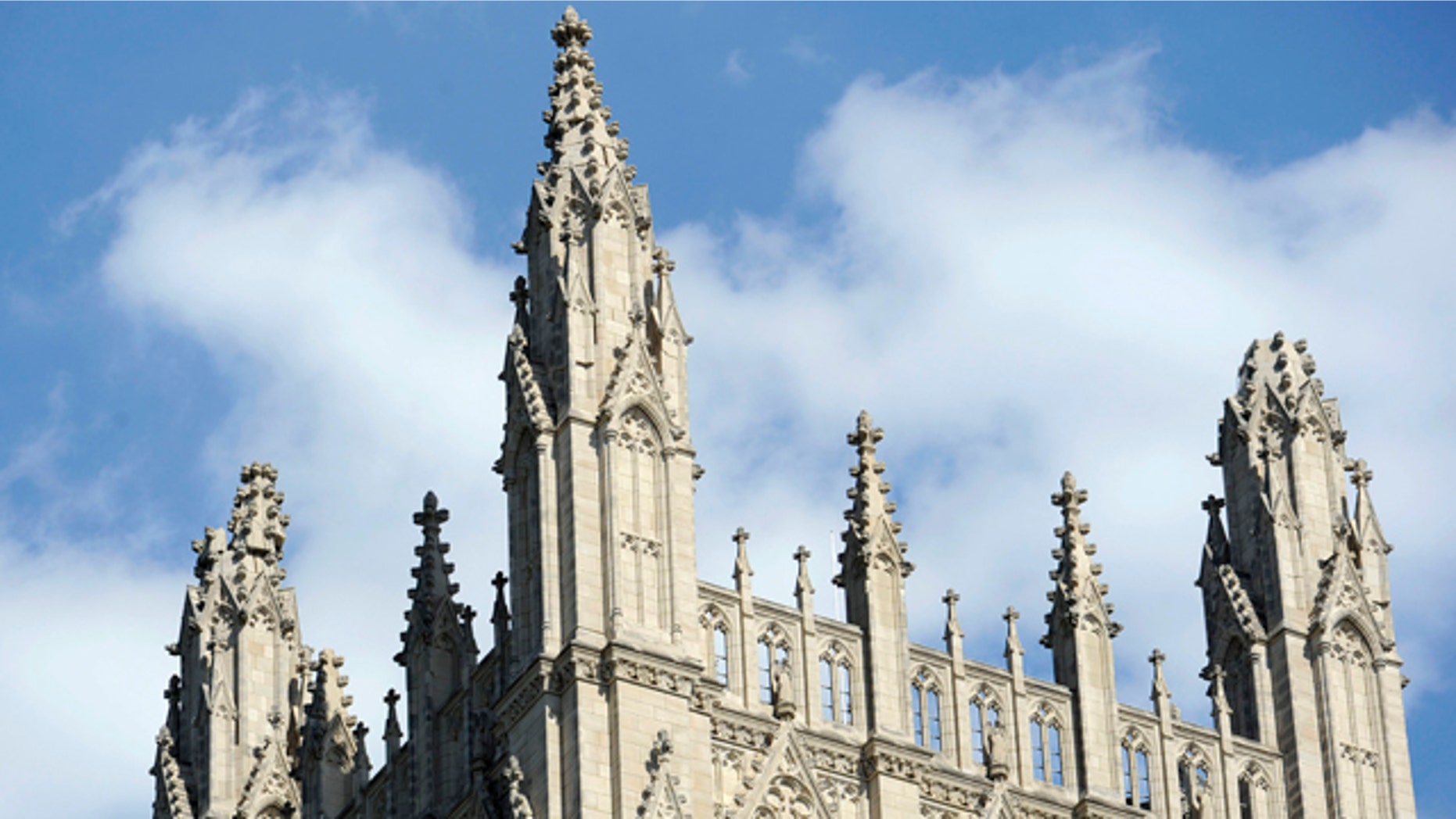 Aug. 23: A spire, right, on the National Cathedral is damaged after an earthquake in Washington area.