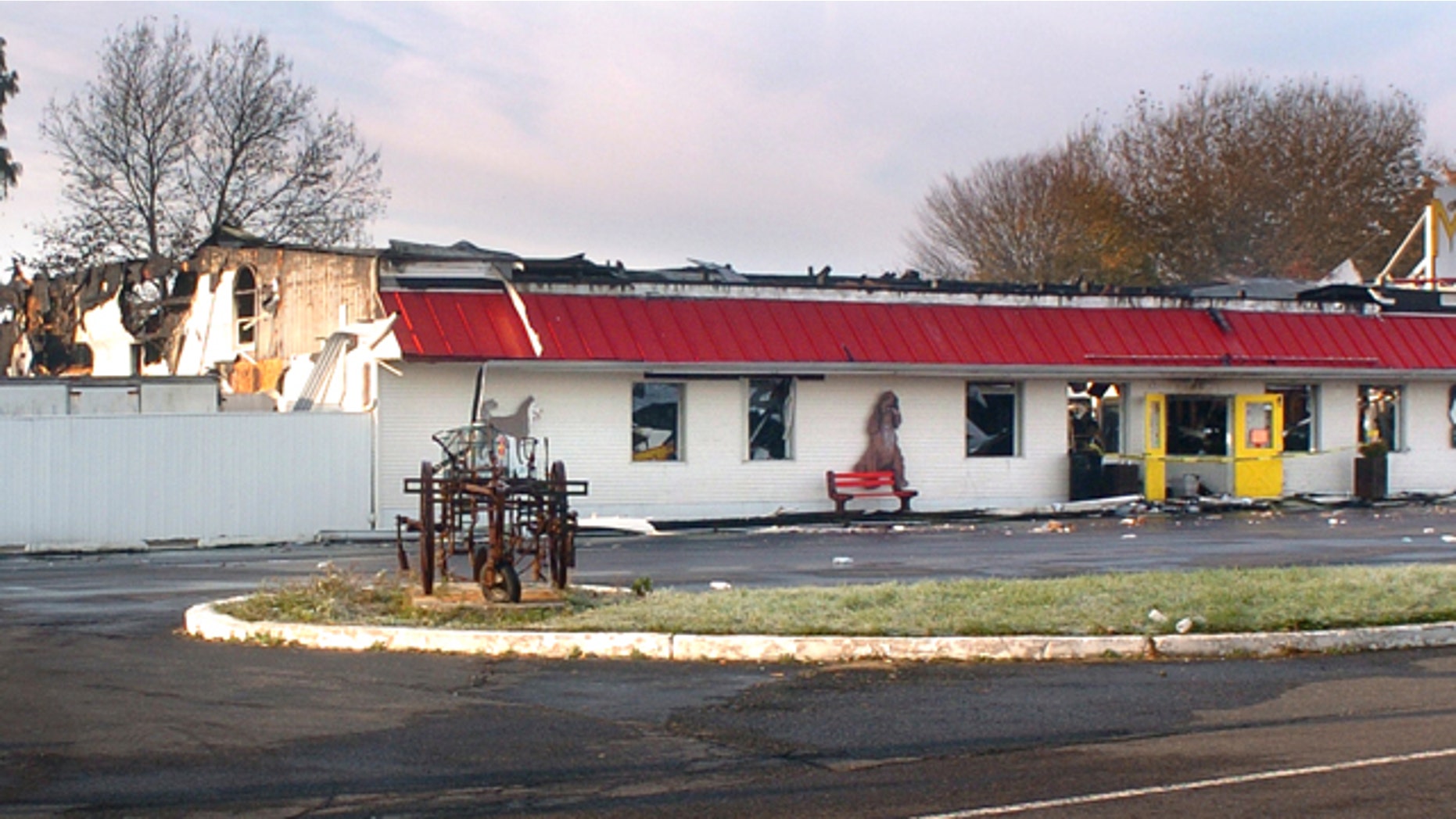Oct. 31: Damage to the Animal Kingdom Zoo is shown after a Sunday night fire.