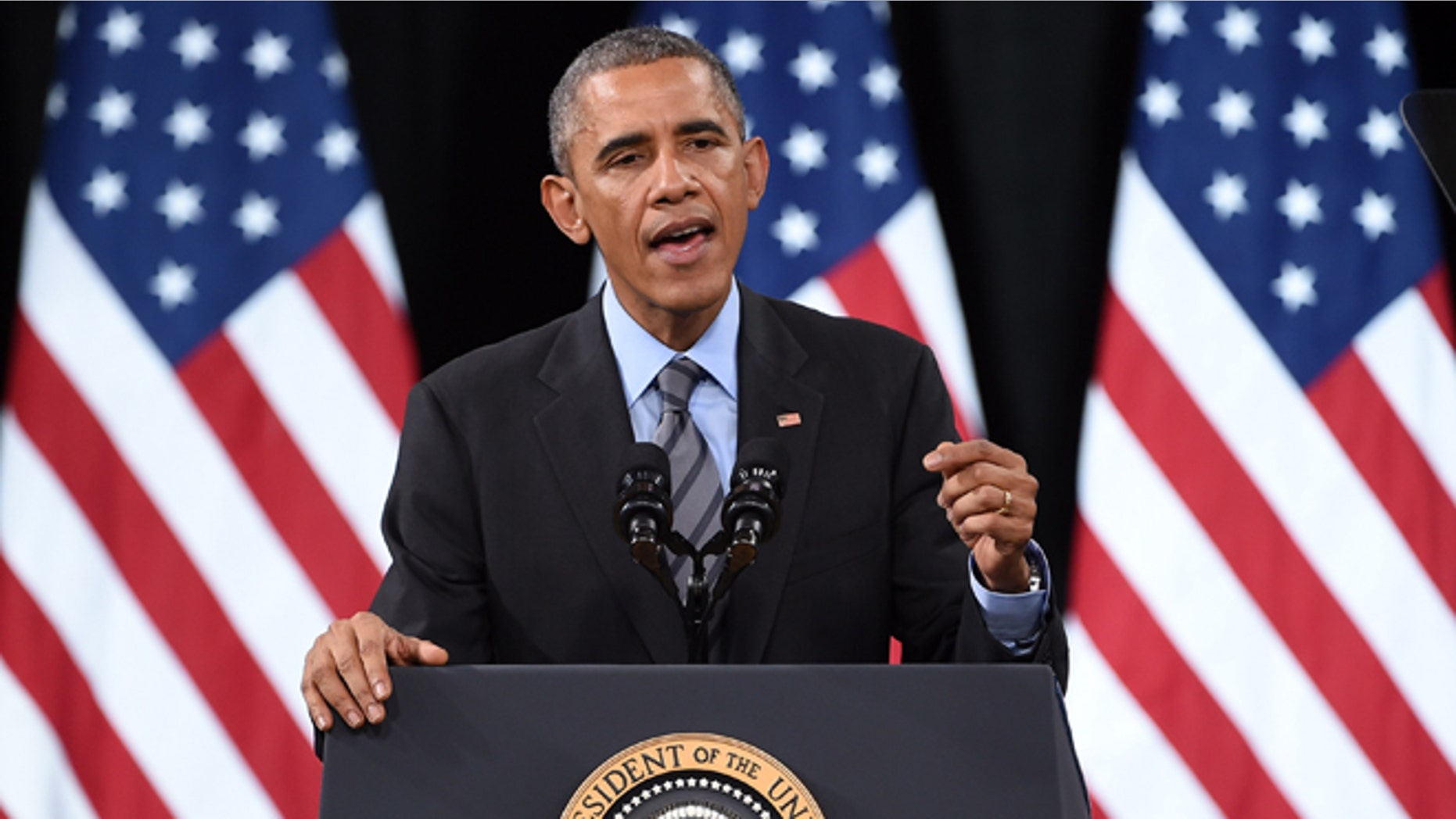 LAS VEGAS, NV - NOVEMBER 21: U.S. President Barack Obama speaks about his executive action on U.S. immigration policy at Del Sol High School on November 21, 2014 in Las Vegas, Nevada. Obama outlined a plan on Thursday to ease the threat of deportation for about 4.7 million undocumented immigrants. (Photo by Ethan Miller/Getty Images)