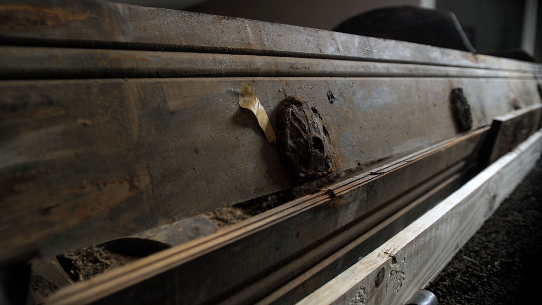 BRENTWOOD, CA - DECEMBER 14: Lee Harvey Oswald's original pine coffin, which is being auctioned at Nate D. Sanders' is seen at Nate D. Sanders' on December 14, 2010 in Brentwood, California. The auction ends Thursday, December 16, 2010 at 5 pm Pacific Standard Time. (Photo by Charley Gallay/Getty Images)