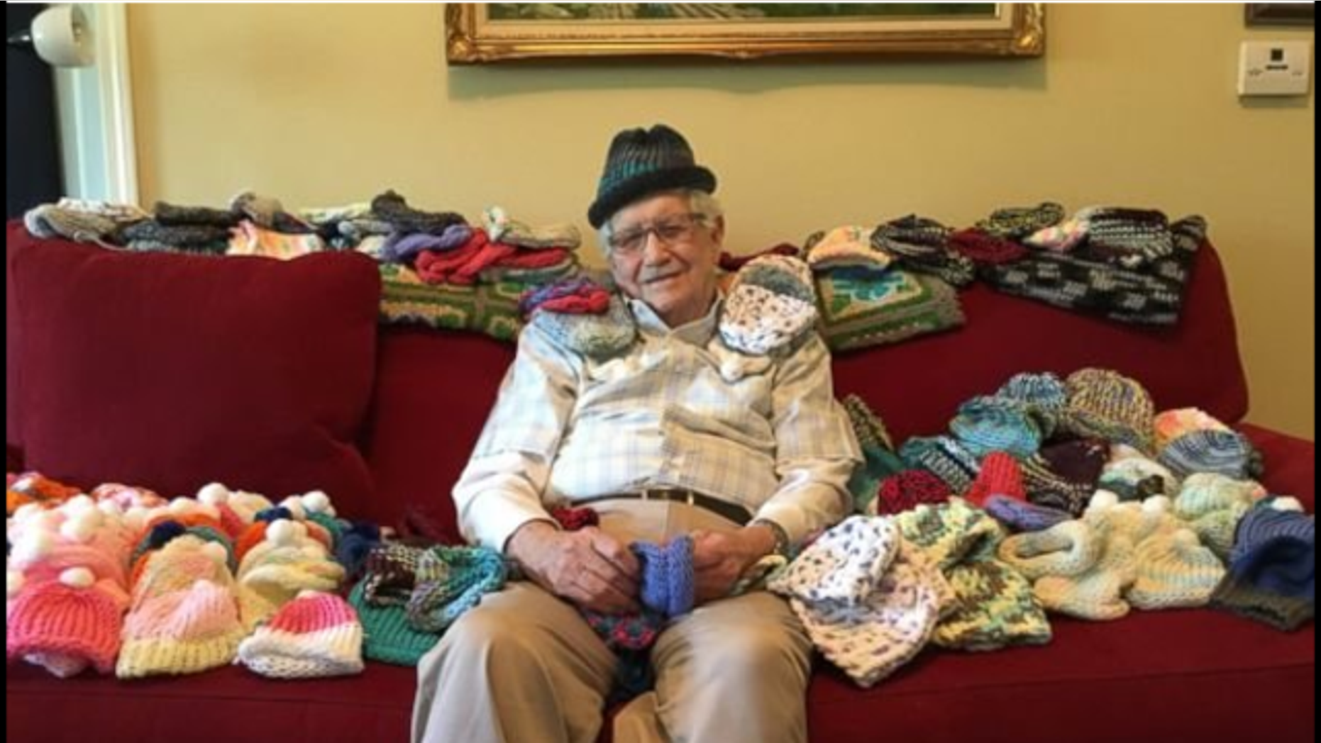Ed Moseley, has knitted nearly 300 caps for premature babies.
