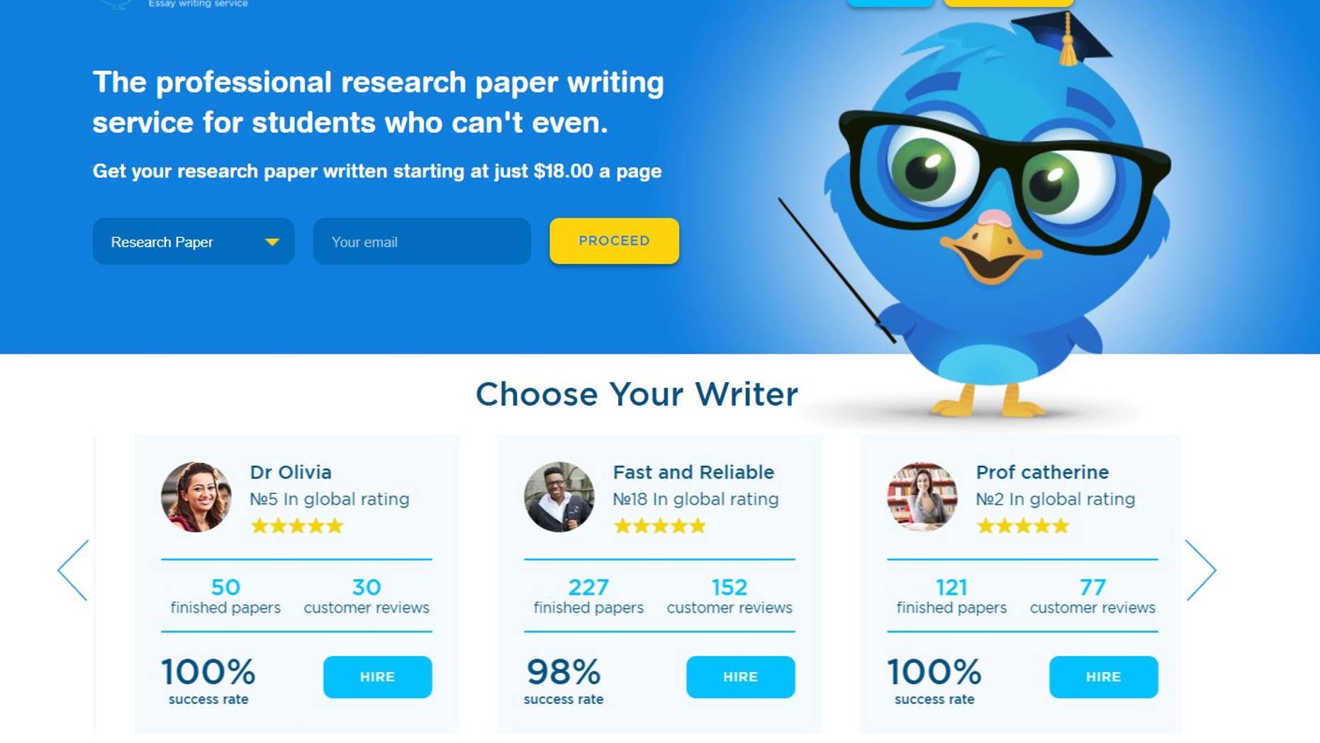 A screen grab shows the services offered by EduBirdie.
