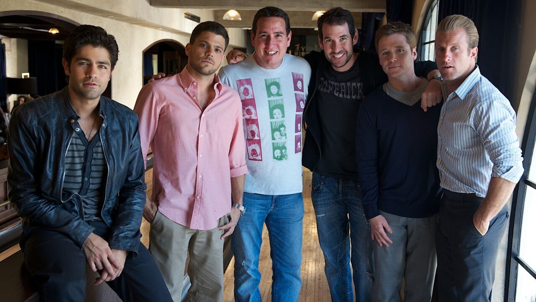 Ken Austin, the founder of Tequila Avión, with the cast of "Entourage."