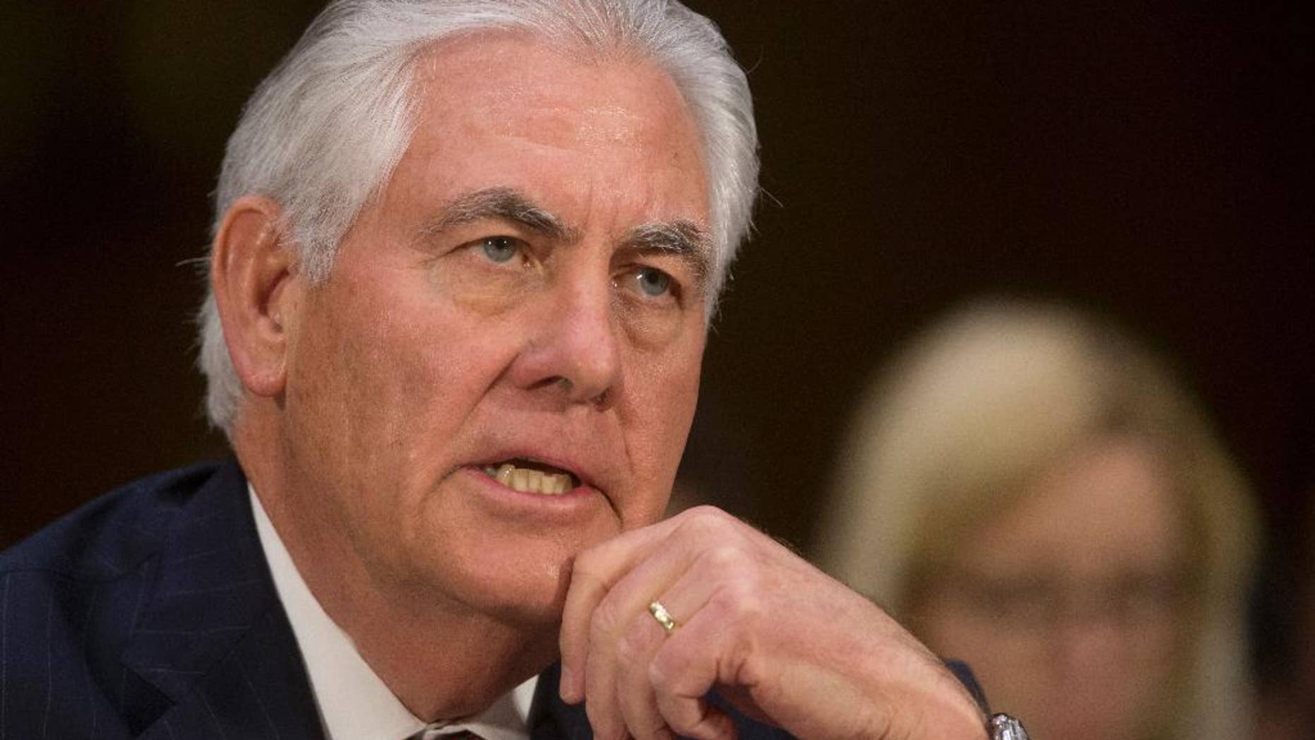 Jan. 11, 2017: Secretary of State-designate Rex Tillerson testifies on Capitol Hill in Washington at his confirmation hearing before the Senate Foreign Relations Committee.