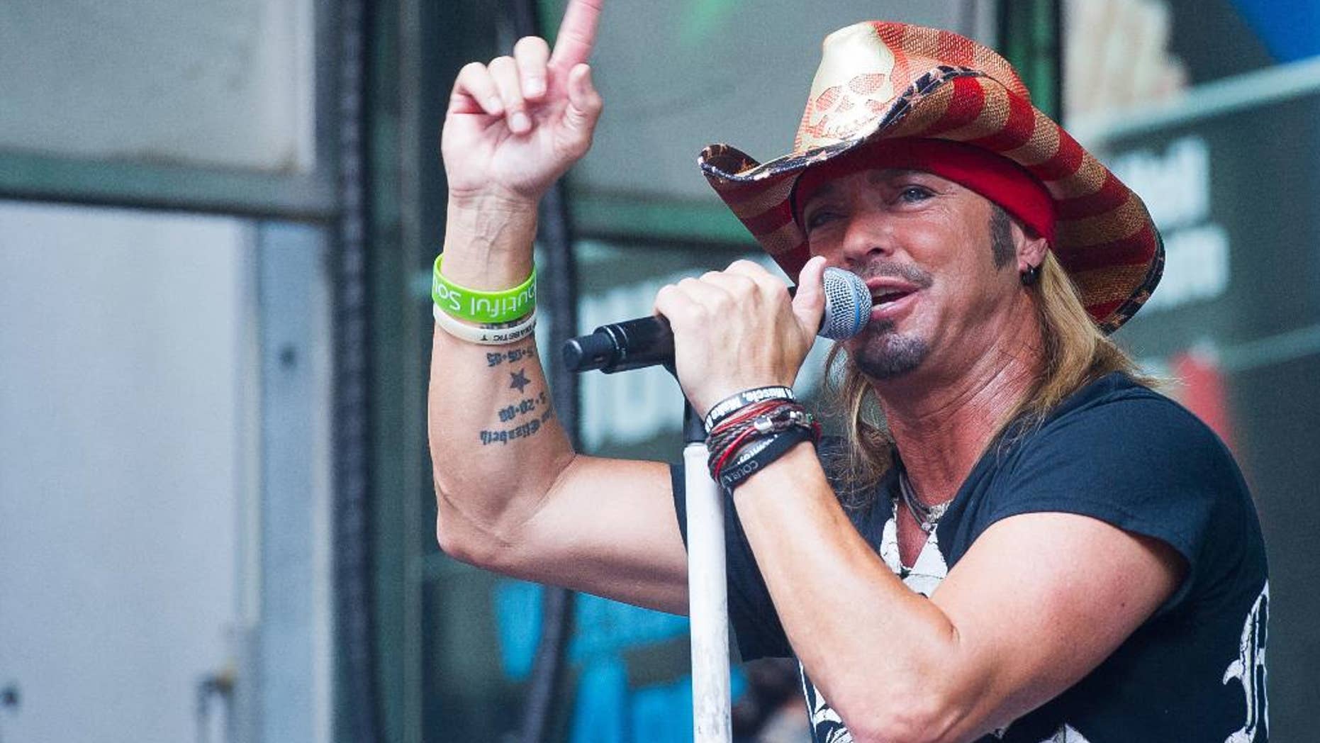 In this July 10, 2015 file photo, Bret Michaels performs at 'FOX and Friends' All American Summer Concert Series in New York.