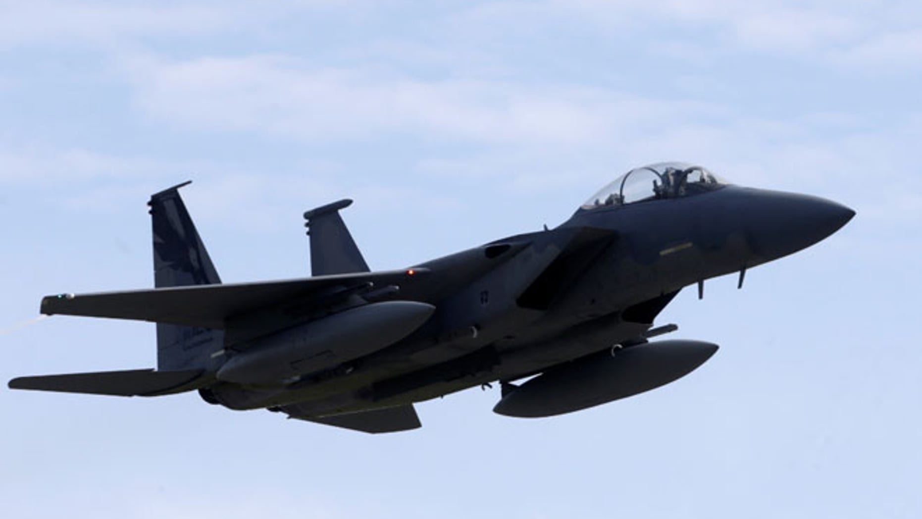 FILE: 2 U.S. Air Fore F-15s broke the speed of sound to intercept an unresponsive plane flying near West Palm Beach, Fla., during a President Trump stay.