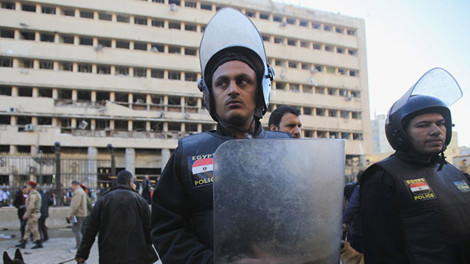 Four bombings in Egypt marked the third anniversary of the nation's revolution, which ousted Hosni Mubarak and ushered in the brief tenure of Mohammad Morsi. (Reuters)