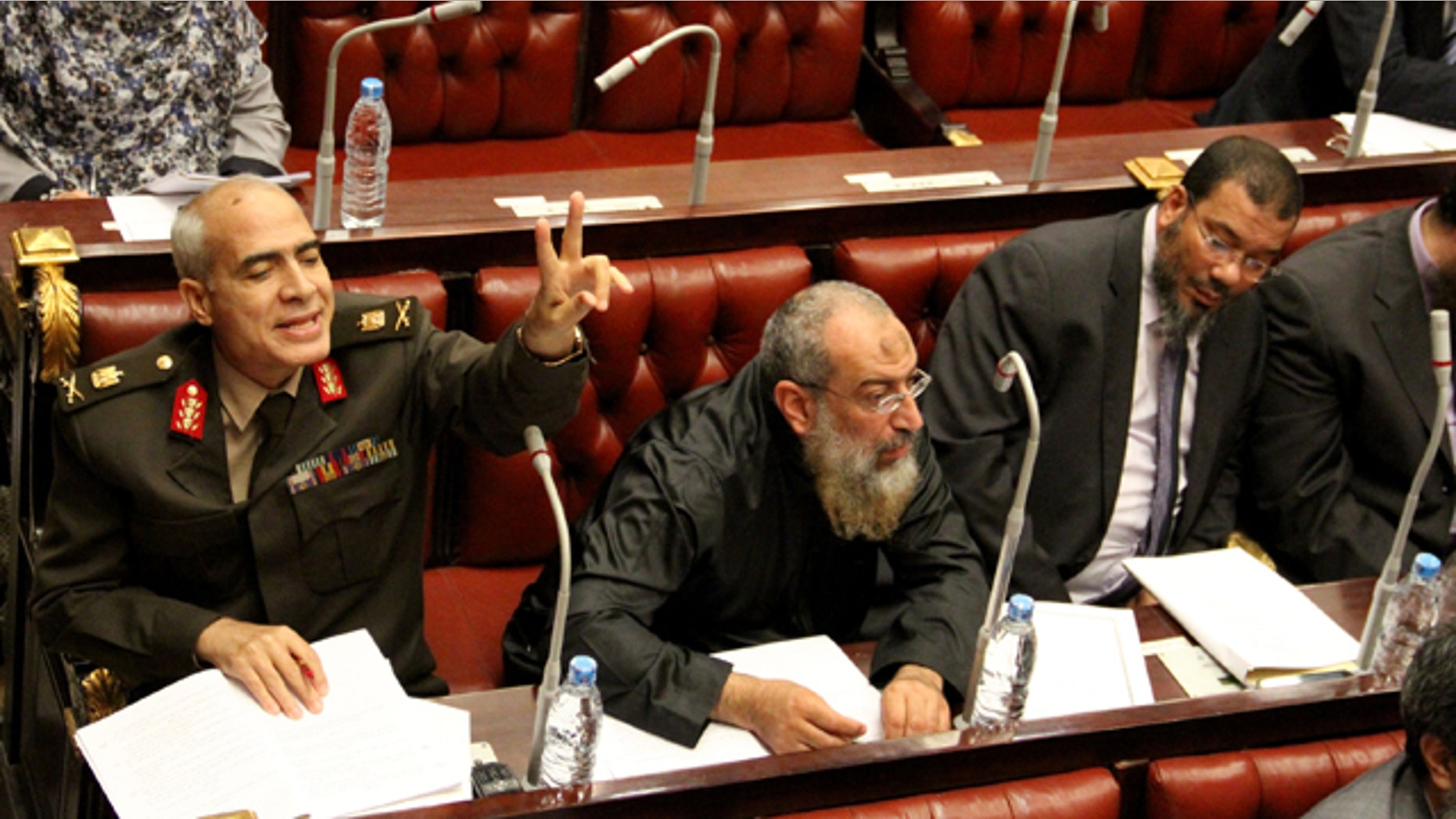 Nov. 29, 2012: Members of the constitutional assembly attend a session to vote on a final draft of a new Egyptian constitution in Cairo, Egypt.
