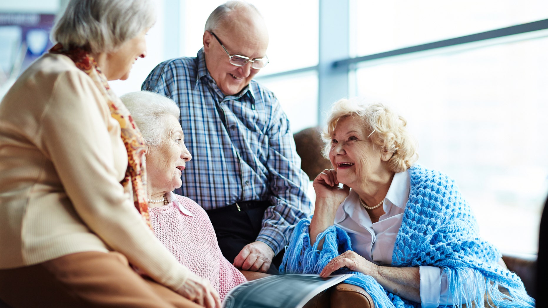 Group of senior friends chatting