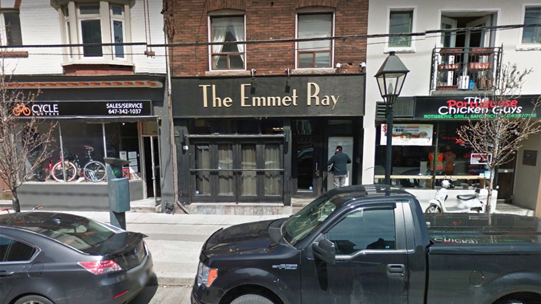 The Emmet Ray in Toronto, Ontario, utilizes coasters made from car wrecks.