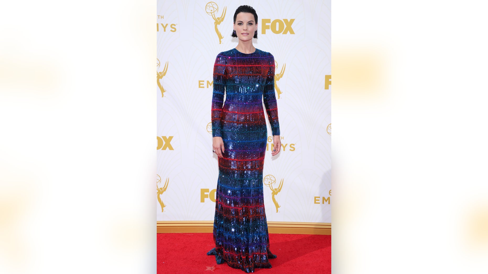 IMAGE DISTRIBUTED FOR THE TELEVISION ACADEMY - Jaimie Alexander arrives at the 67th Primetime Emmy Awards on Sunday, Sept. 20, 2015, at the Microsoft Theater in Los Angeles. (Photo by Vince Bucci/Invision for the Television Academy/AP Images)