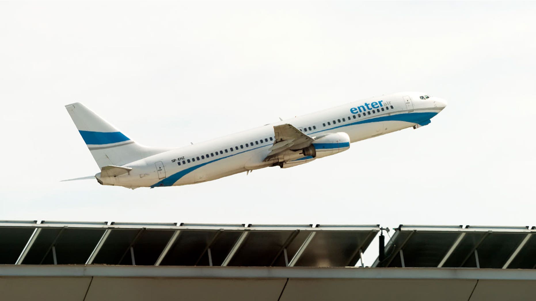 A flight from Enter Air, a Poland-based charter airline, was fighting against heavy winds during an aborted landing in Austria.