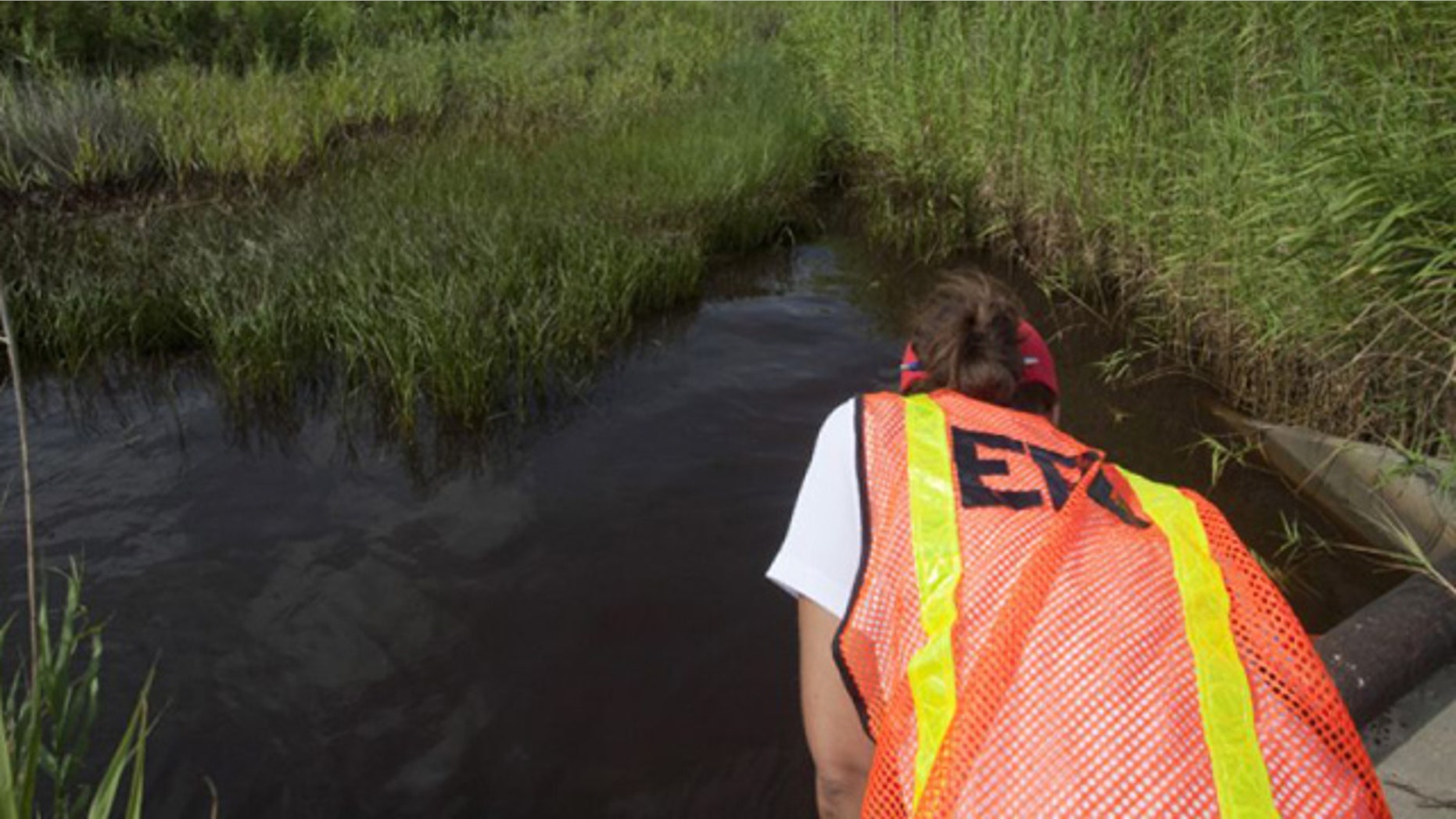 This file photo shows a worker with the EPA.