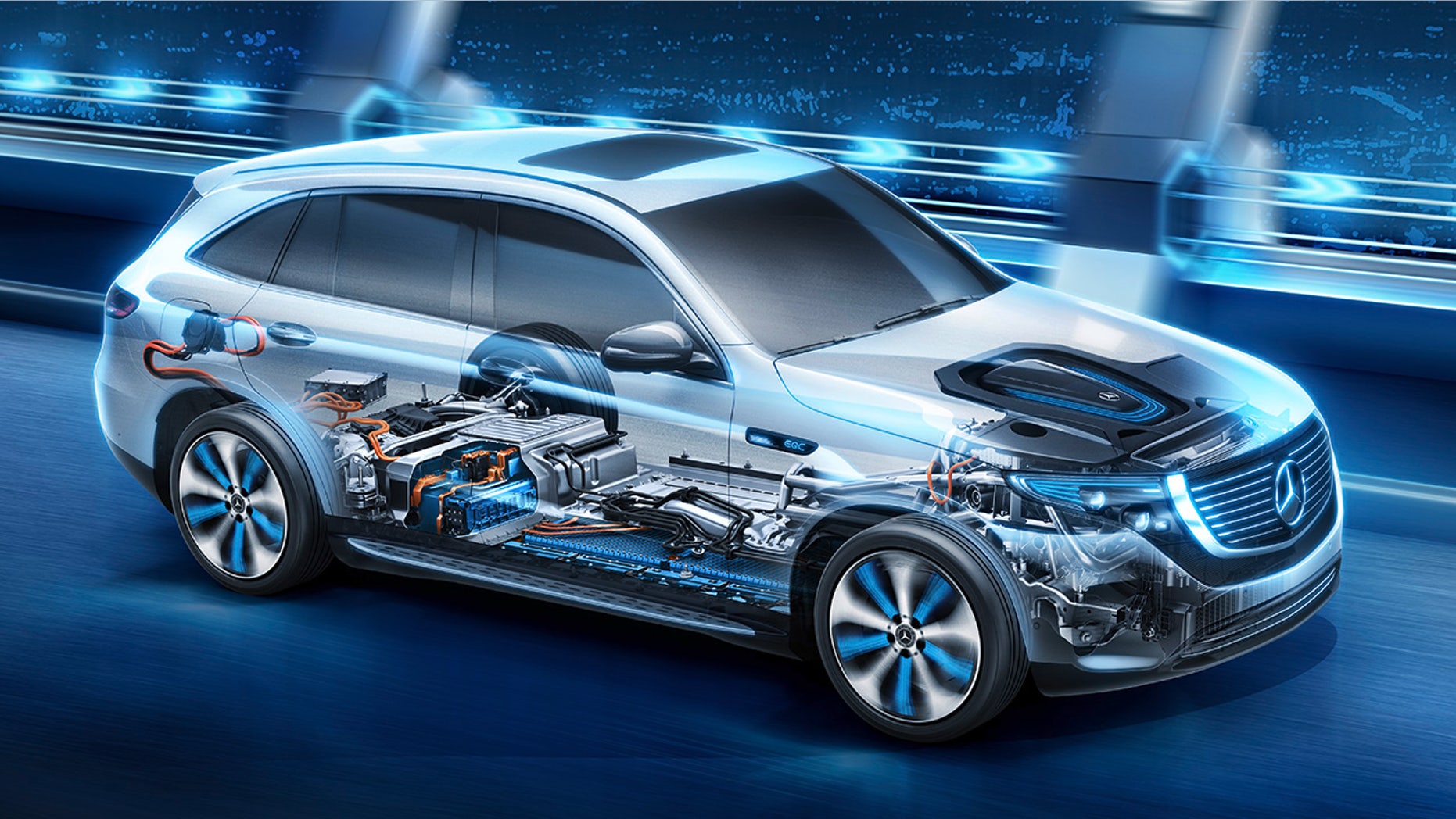 The Mercedes Benz Eqc Is A Tesla Rivaling Electric Suv Fox News Der Mercedes Benz Eqc Trà Gt An Vorder Und Hinterachse Je Einen Kompakten