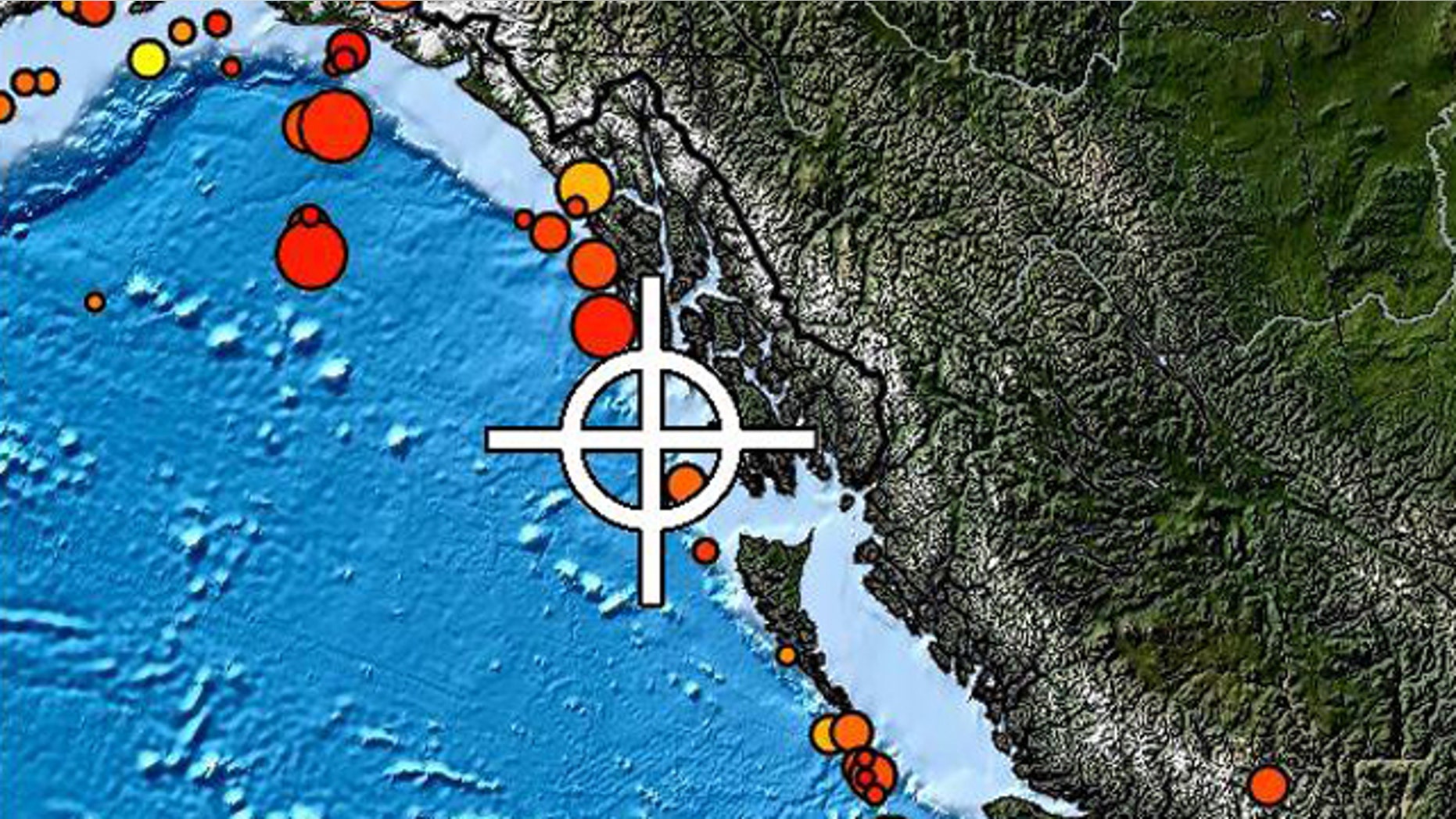 Jan. 5, 2012: The U.S. Geological Survey says a magnitude 7.6 quake struck about 60 miles west of Craig, Alaska.