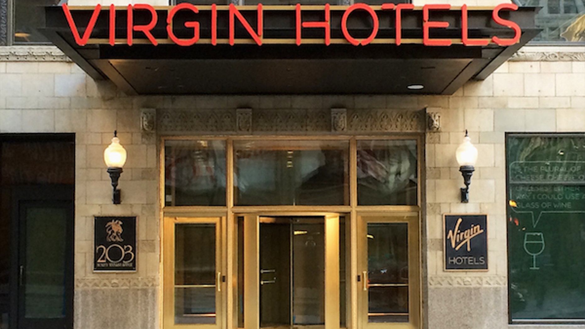 The facade of Richard Branson's first hotel in Chicago.