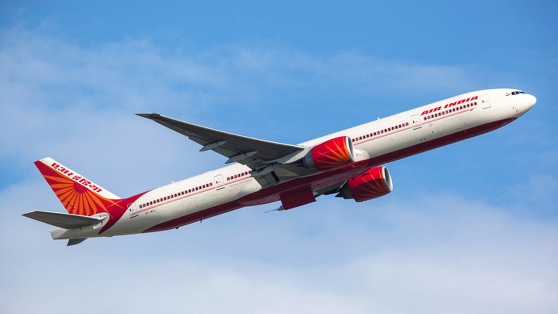 Frankfurt, Germany - June 3, 2010: Air India Boeing 777-300ER taking off from the Frankfurt International Airport.
