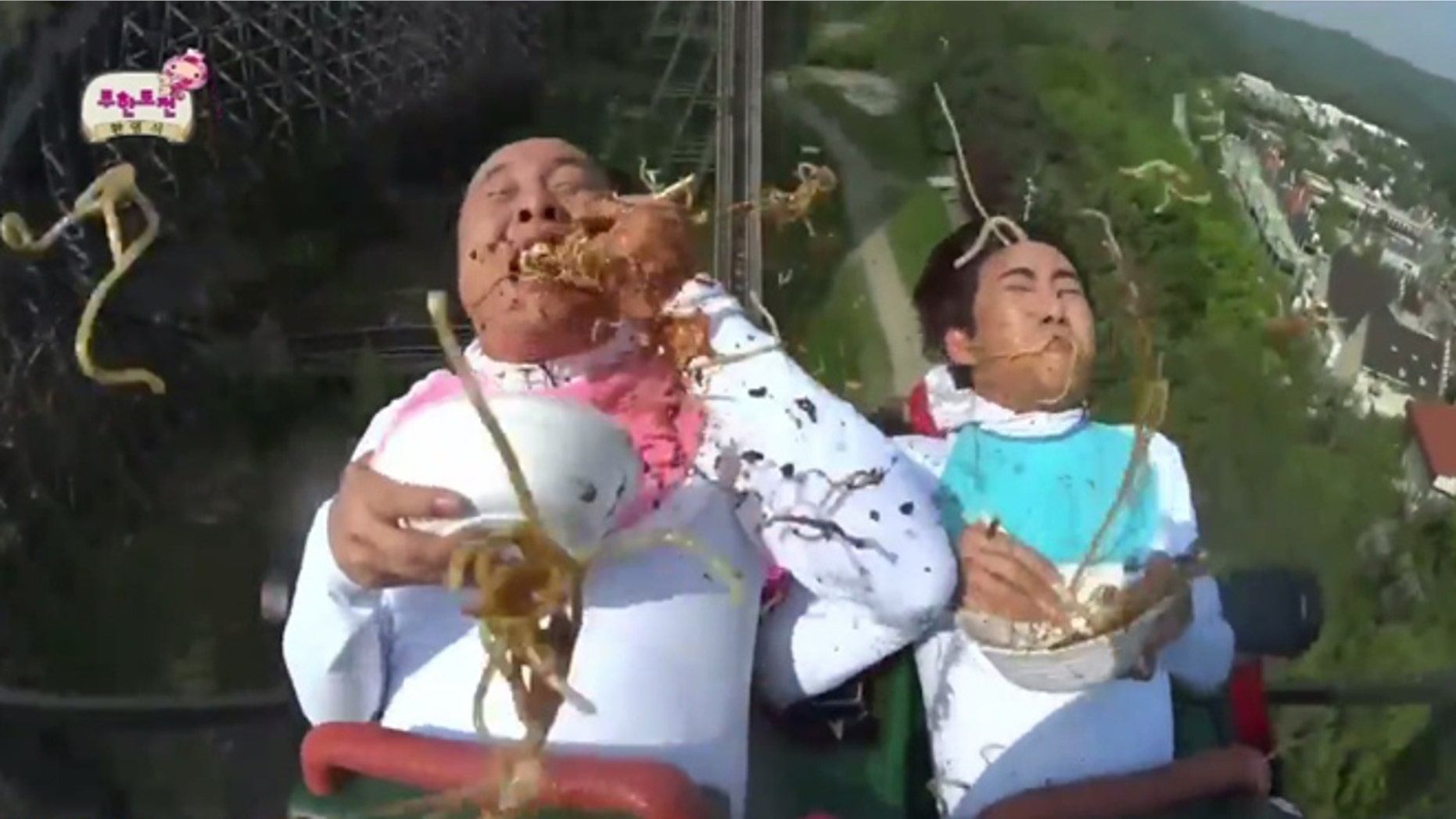 Noodles and roller coasters, an unlikely and unfortunate pairing.
