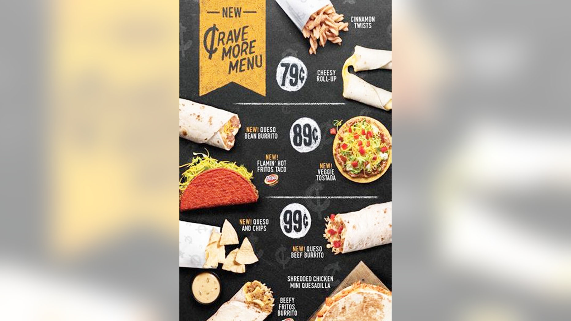 The new Crave More menu has items for just 79 cents.