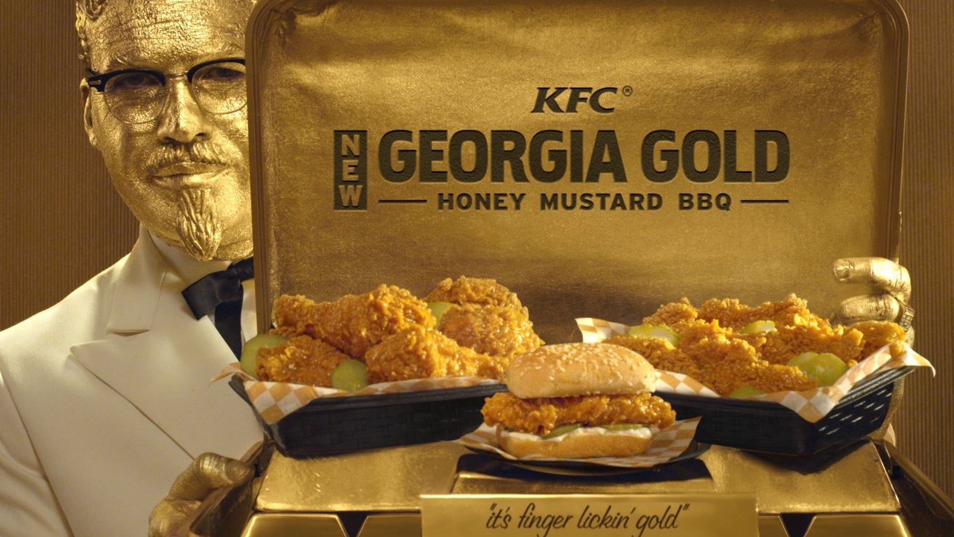 When Colonel Sanders meets "Goldfinger."