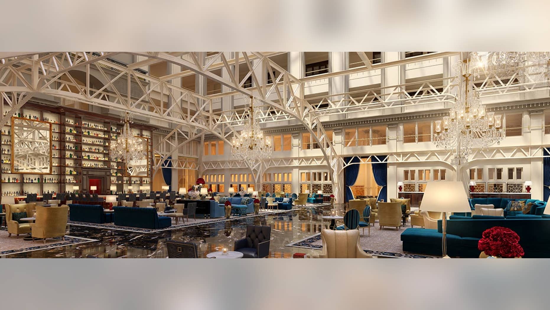 Inside the grand lobby of the newly renovated property.