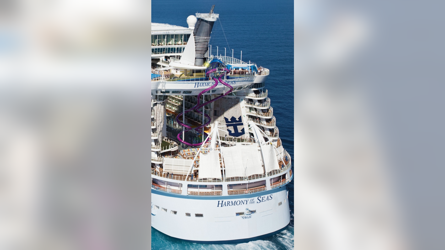 Harmony of the Seas boasts a pair of dueling slides that are the tallest of any cruise ship.
