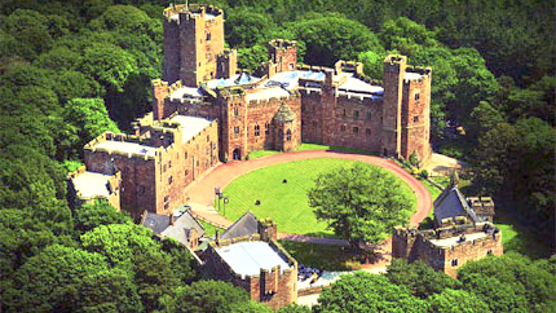 Peckforton Castle is a manor house built in the style of a medieval castle.