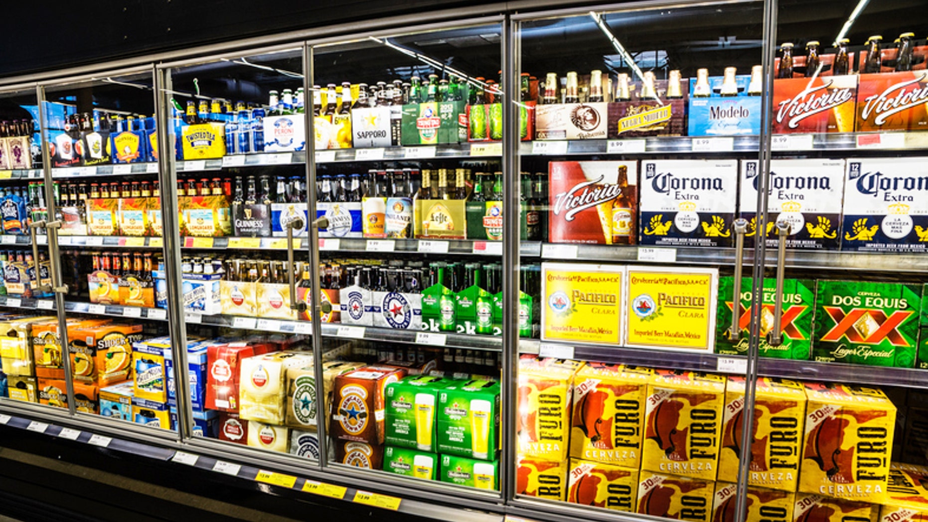 LAS VEGAS - MARCH 25: Grocery stores stock up on cold beer as March Madness and Cinco de Mayo spur hot weather demand in Las Vegas on March 25, 2013.