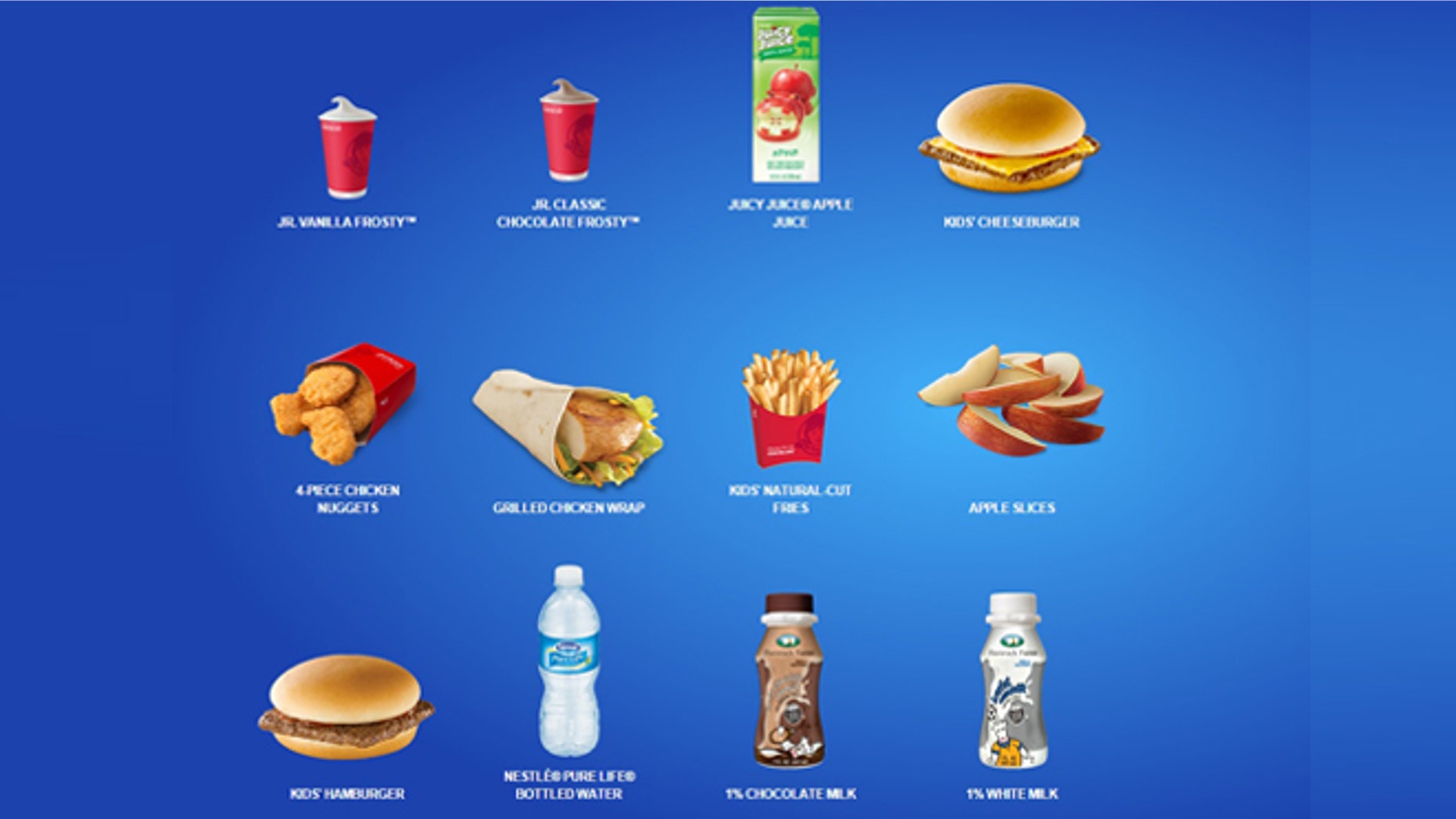 Wendy's has a range of options on their current kids' meal menu.