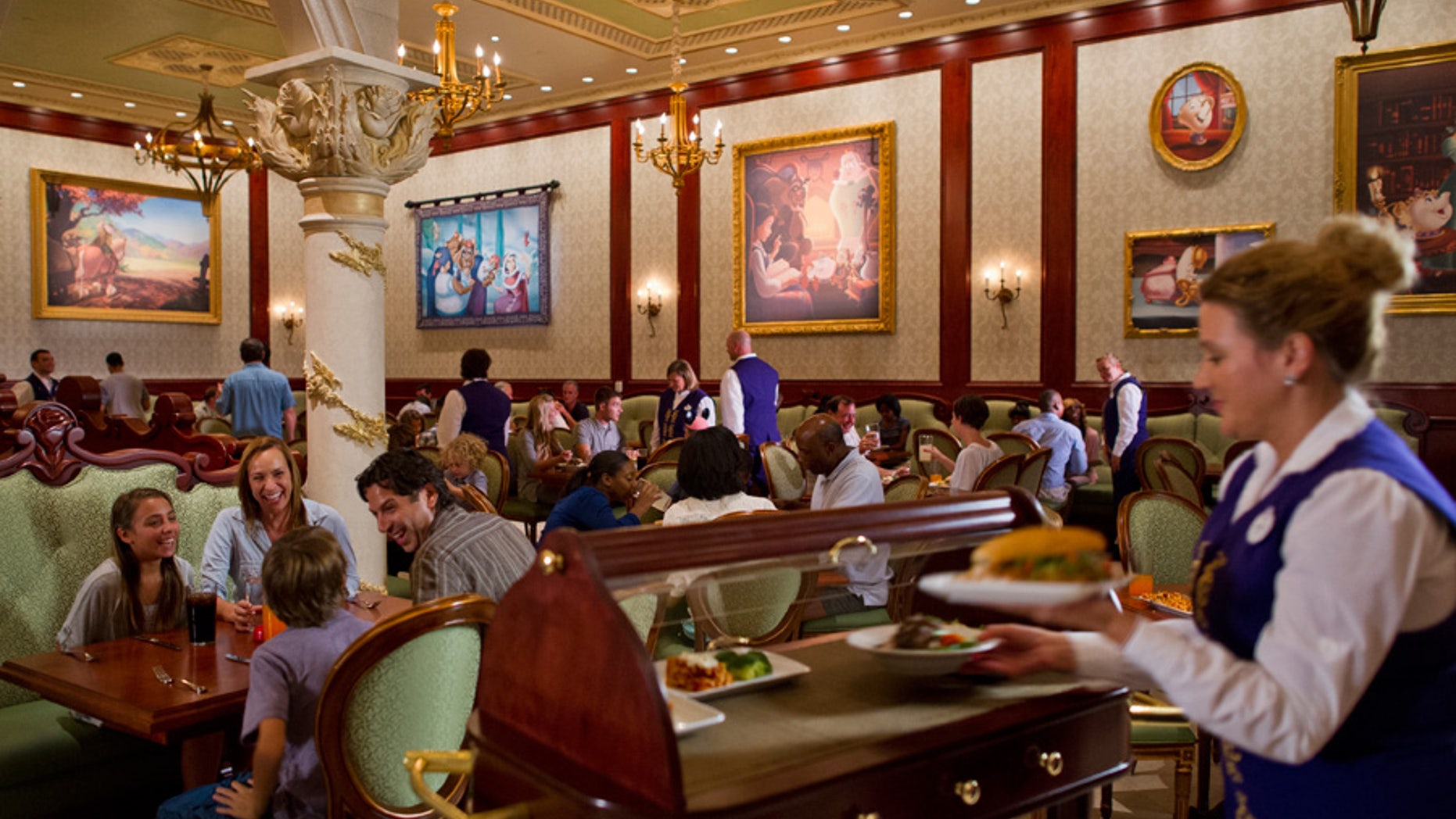 Dine in Beast's castle at Disney World's Be Our Guest restaurant.