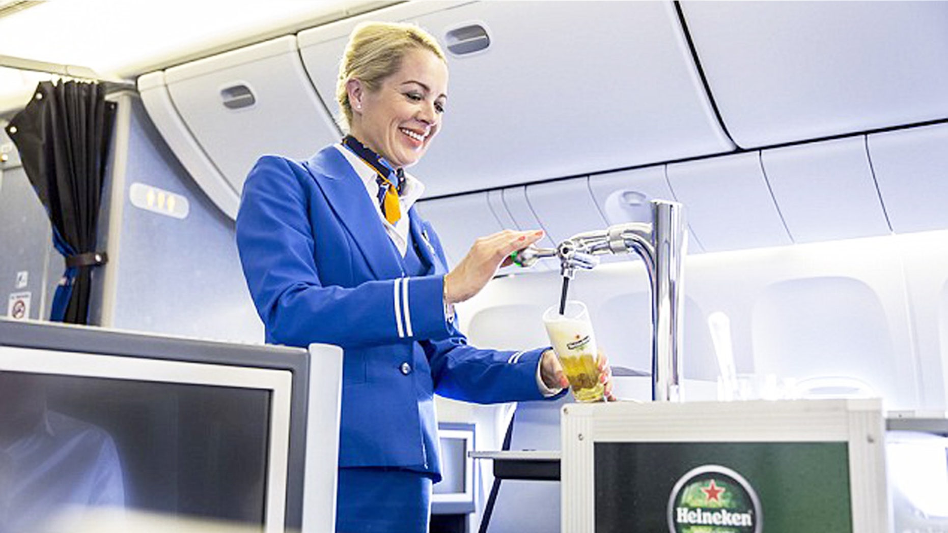 Dutch airline KLM is premiering the first ever in-flight beer draft system.