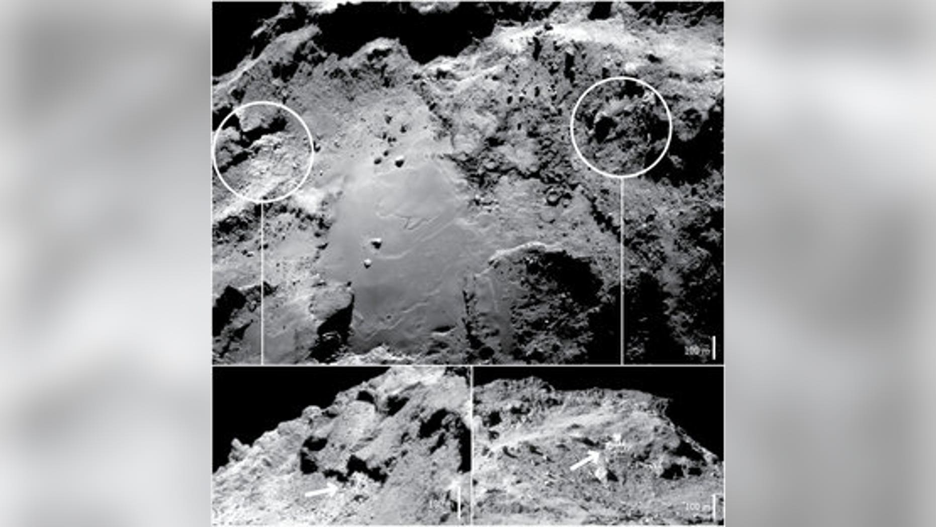 Ice in Imhotep (European Space Agency).