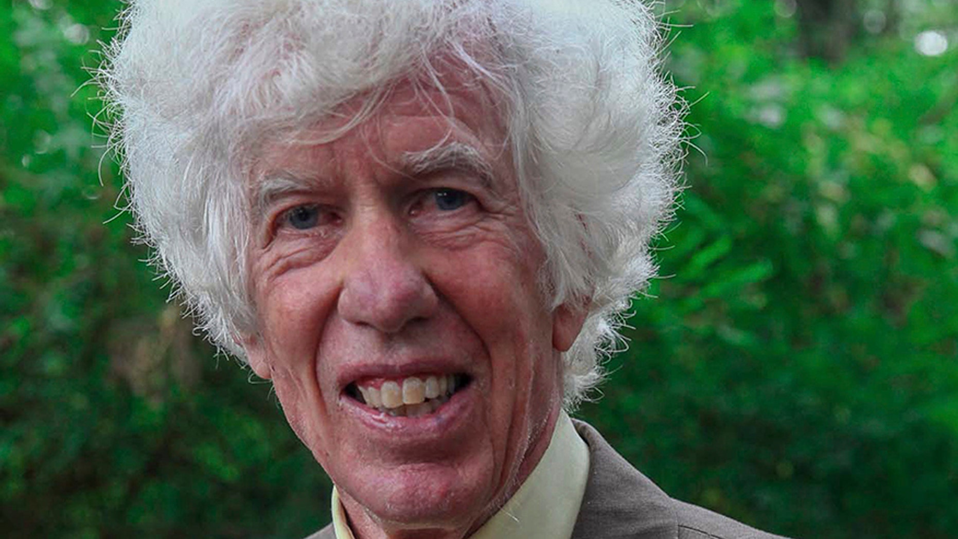 In this Feb. 8, 2016 file photo, Esmond Bradley Martin, an expert on the illegal ivory trade, attends a news conference at his home in Nairobi, Kenya.