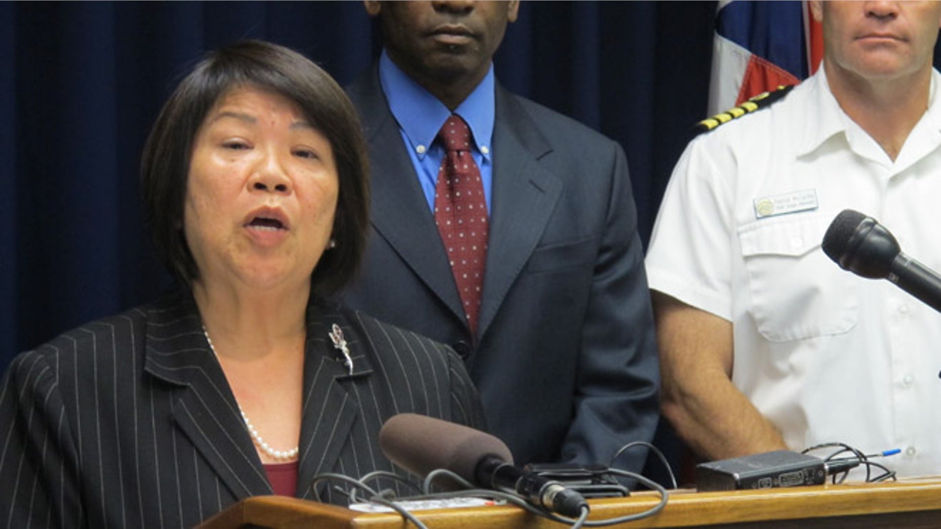 March 18, 2013: U.S. Attorney Florence Nakakuni speaks at a news conference in Honolulu to announce authorities have charged a U.S. Pacific Command defense contractor with giving defense secrets to a Chinese woman he was romantically involved with.