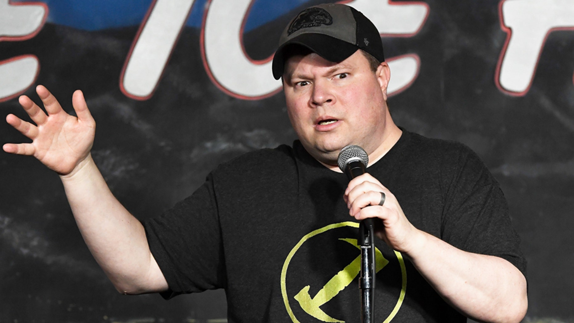 Comedian John Caparulo performs during his appearance at The Ice House Comedy Club on February 11, 2017 in Pasadena, California.