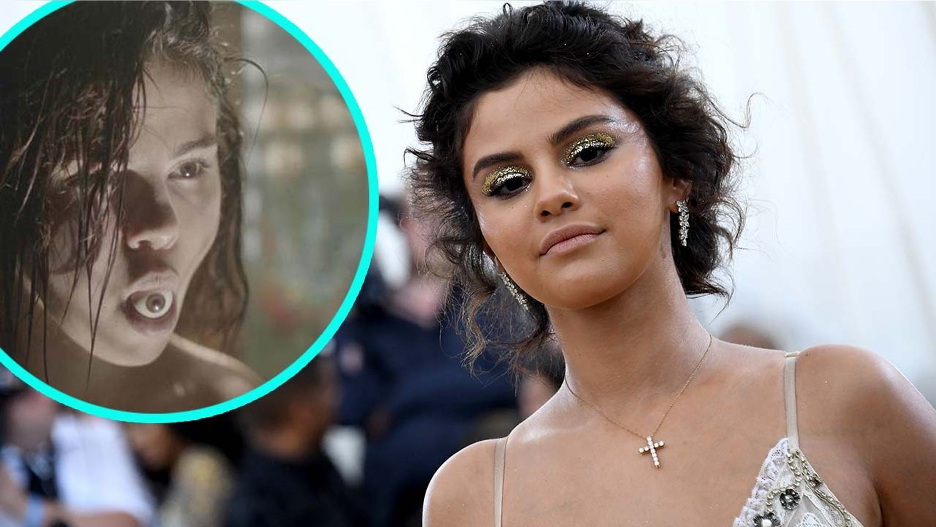 Selena Gomez surprises fans and poses for an array of horror-themed photos for a new horror-inspired video shoot.