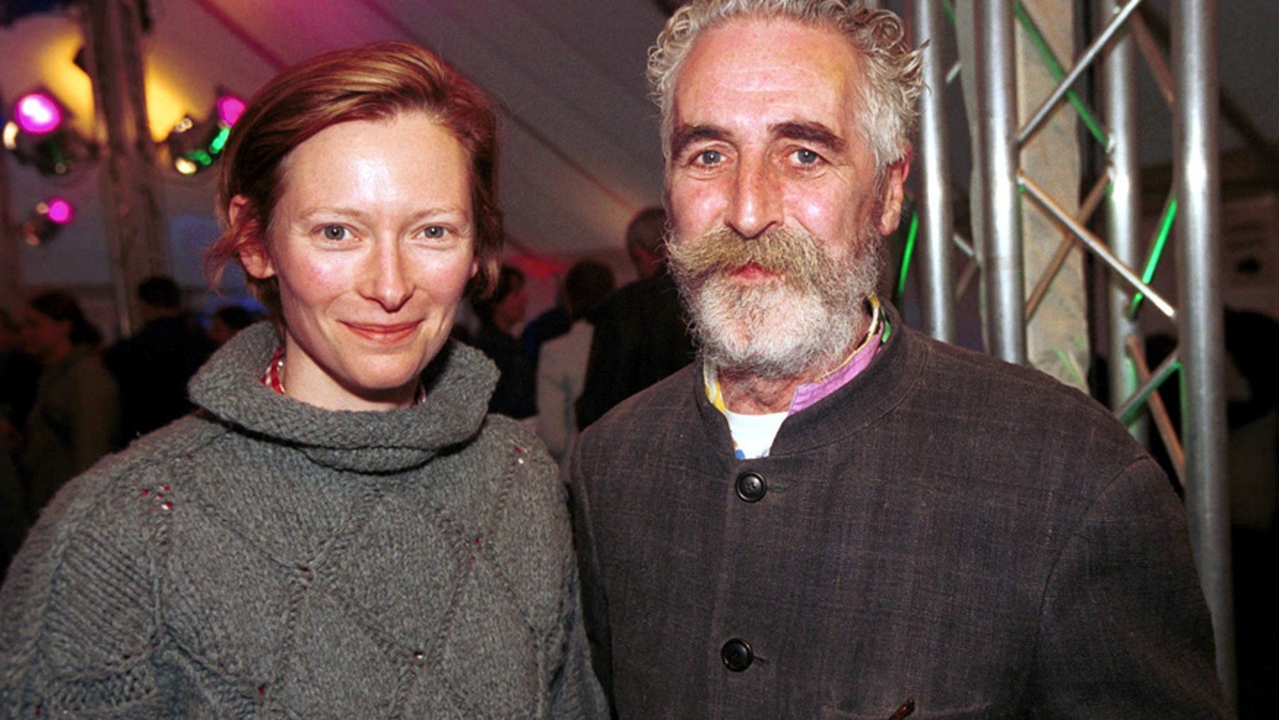 Actress Tilda Swinton and partner artist John Byrne attend the book launch for the 100th Canongate Classic at the National Gallery on April 27, 2004 in Edinburgh, Scotland.