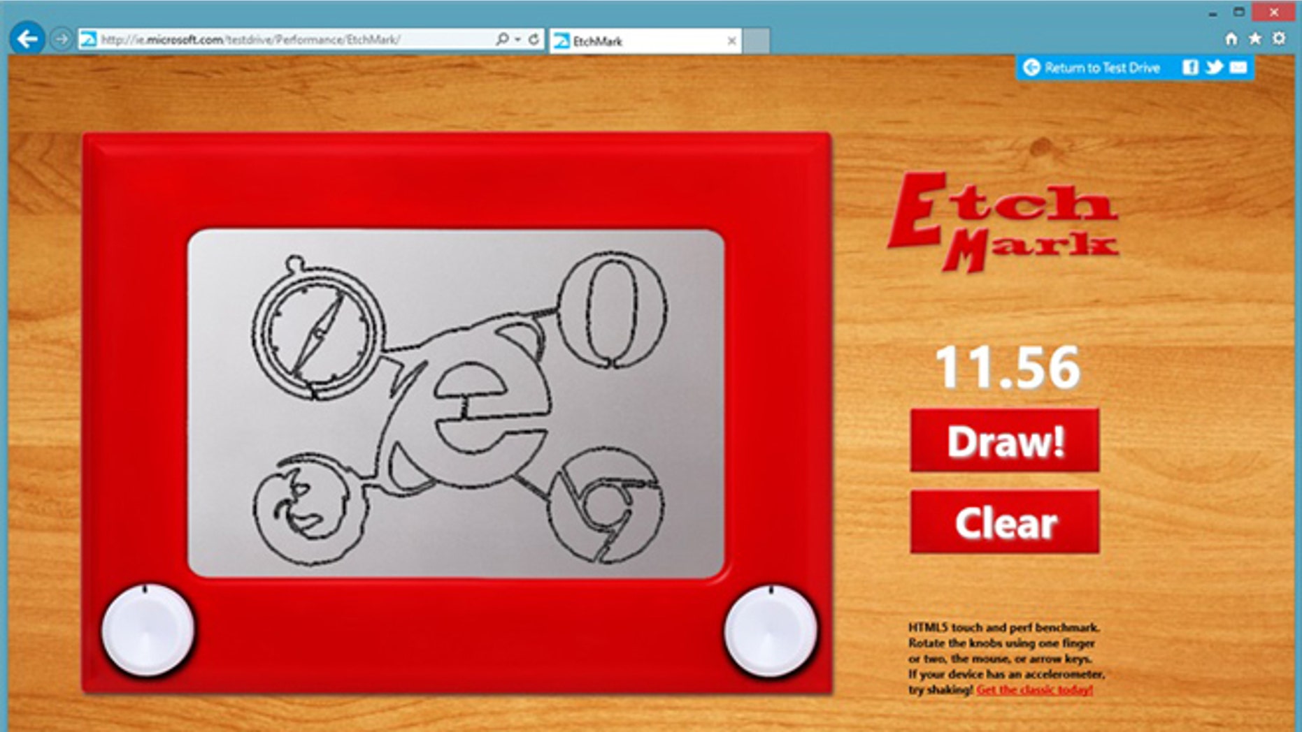 EtchMark is a new test drive demo from Microsoft that's an entertaining HTML5 retro-drawing experience.