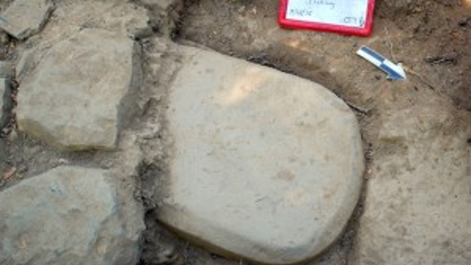 The Etruscan stele was embedded in the foundations of a monumental temple where it had been for more than 2,500 years. (Credit: Mugello Valley Project)