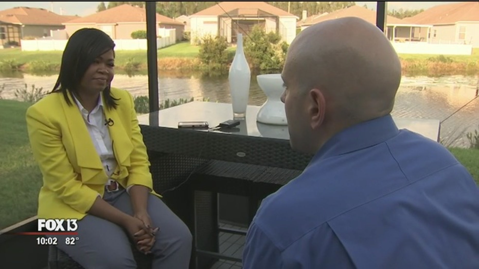 Eugenia McDowell said her son was stripped of his First Amendment rights after he was told to stand during the Pledge of Allegiance.