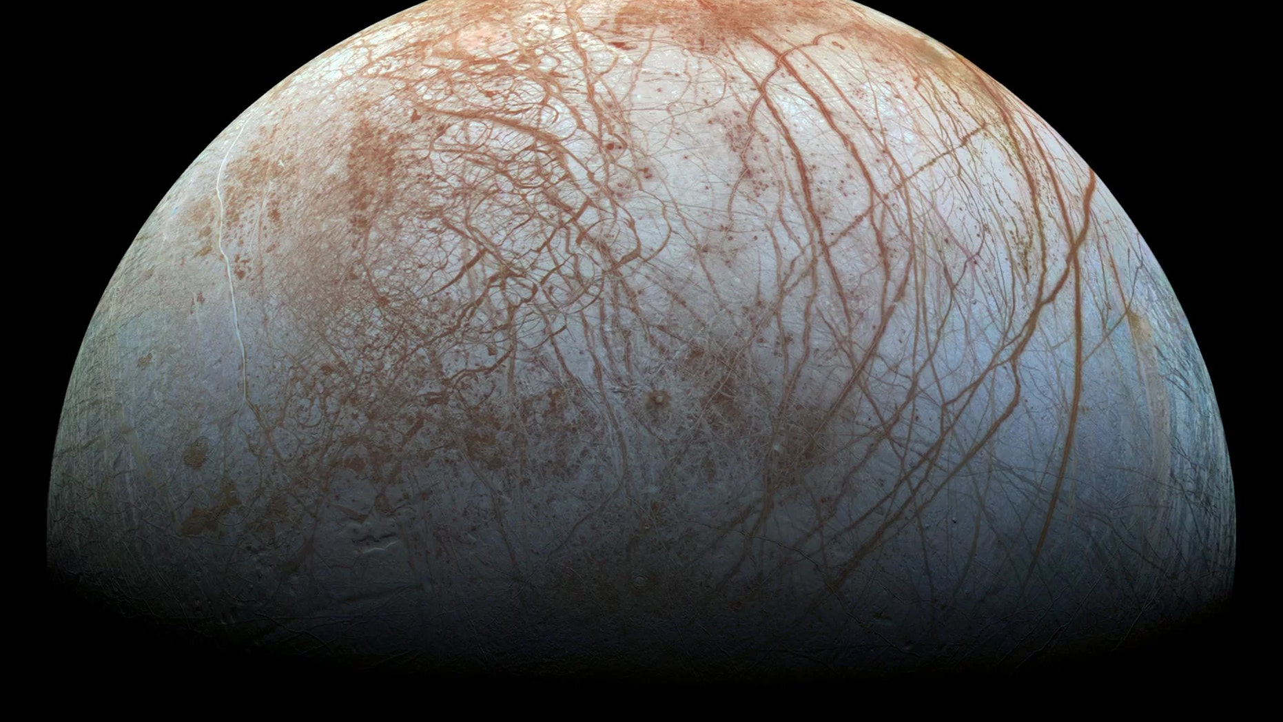 Jupiter's moon Europa, as photographed by NASA's Galileo spacecraft. Credit: NASA/JPL-Caltech/SETI Institute
